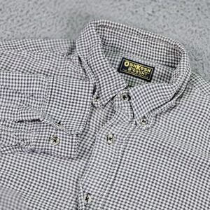 OshKosh B'gosh Shirt Mens Large Houndstooth Flannel Button Down Casual Plaid